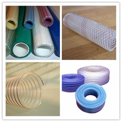 Bom preço. A fibra do PVC reforçou a linha plástica da extrusão da tubulação do cavalo com a extrusora de parafuso dobro on-line