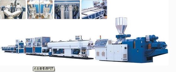 linha plástica da extrusão da tubulação de 380V 50HZ, linha de produção dobro da tubulação do PVC do parafuso